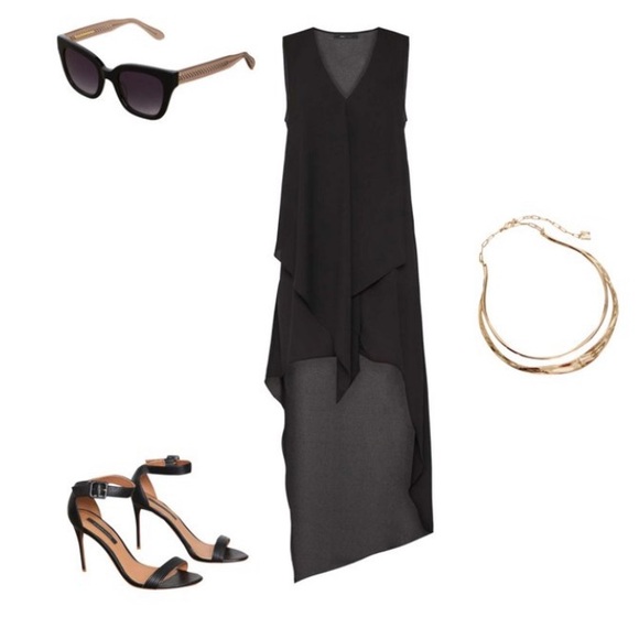 BCBGMAXAZRIA TARA CASCADE RUFFLE DRESS - Picture 14 of 15